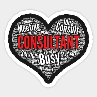 Consultant Heart Shape Word Cloud Design product Sticker